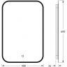 Зеркало Defesto Aura 40х60 DF 2972S с подсветкой 17W-3000K/Сенсорный выключатель/Теплый белый свет/Черная рама