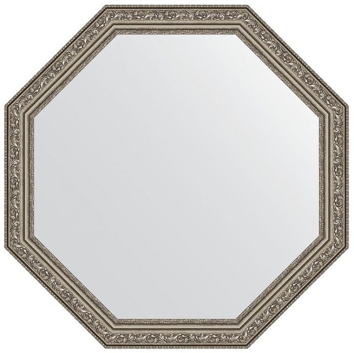Зеркало Evoform Octagon 65х65 BY 3970 в багетной раме - Виньетка состаренное серебро 56