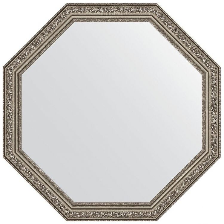 Зеркало Evoform Octagon 65х65 BY 3970 в багетной раме - Виньетка состаренное серебро 56