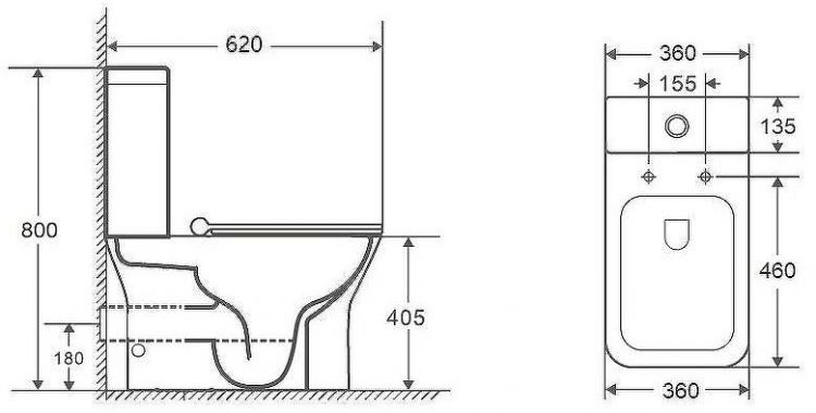 Унитаз компакт Bond Cube F09-00 Белый с бачком и сиденьем Микролифт