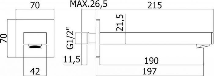 Излив для смесителя Paffoni Ringo ZBOC111CR Хром