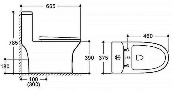Унитаз моноблок Azario Sente AZ-8614 с бачком и сиденьем Микролифт