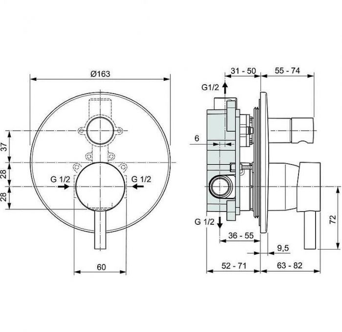 Душевая система Ideal Standard Ceraline  BD192XG Черная матовая