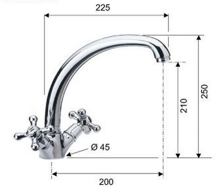 Смеситель для кухни Remer Liberty 43LIce Хром