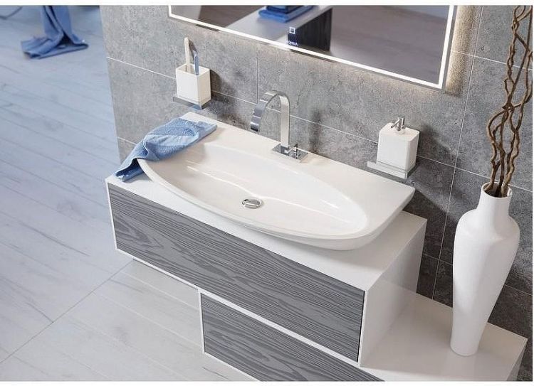 Тумба под раковину Aqwella 5 Stars Genesis 120 GEN0112MG подвесная Миллениум серый