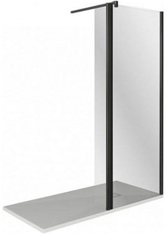 Душевая перегородка Good Door Walk In SP2-80-C-B 80x28 профиль Черный стекло прозрачное