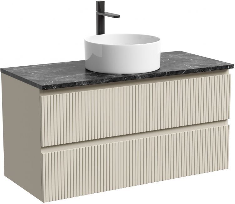 Тумба подвесная SANCOS Snob T, Beige Soft 995х445х500, под столешницу с отверстием под смеситель, цвет Black Sky, SNT100CE