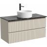 Тумба подвесная SANCOS Snob T, Beige Soft 995х445х500, под столешницу с отверстием под смеситель, цвет Black Sky, SNT100CE