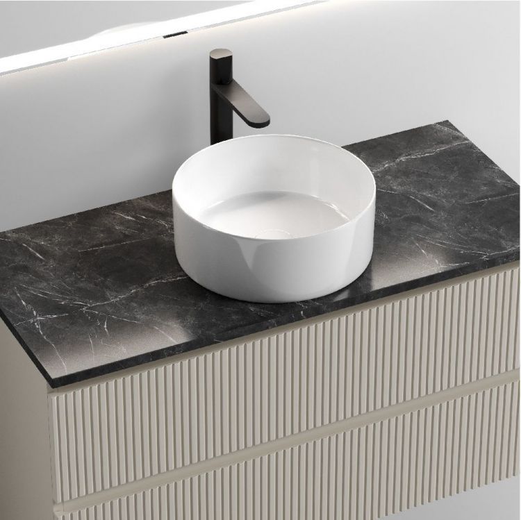 Тумба подвесная SANCOS Snob T, Beige Soft 995х445х500, под столешницу с отверстием под смеситель, цвет Black Sky, SNT100CE