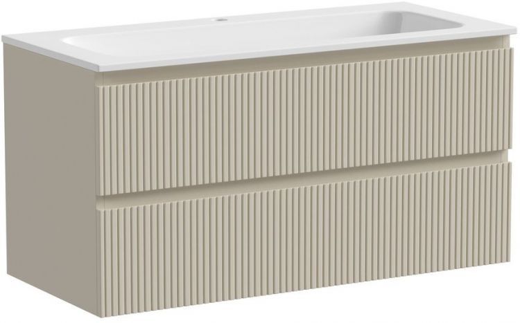 Тумба подвесная SANCOS Snob T, Beige Soft 995х445х500, под столешницу с отверстием под смеситель, цвет Black Sky, SNT100CE