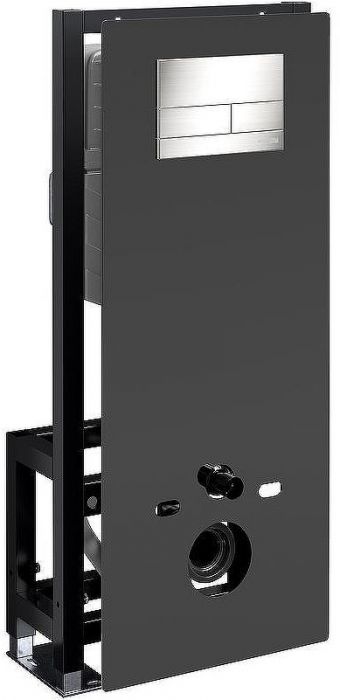 Инсталляция WasserKRAFT Glan 66TLT.010.ME.BL.BN04 для унитаза Черное стекло с клавишей смыва Никель