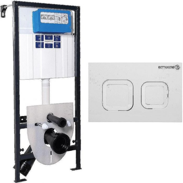 Инсталляция Bettoserb Sava Fix Slim SET40006470 для унитаза с клавишей смыва Белый глянец