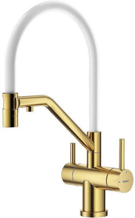 Смеситель для кухни Splenka S70.62.03 Золото матовое Белый