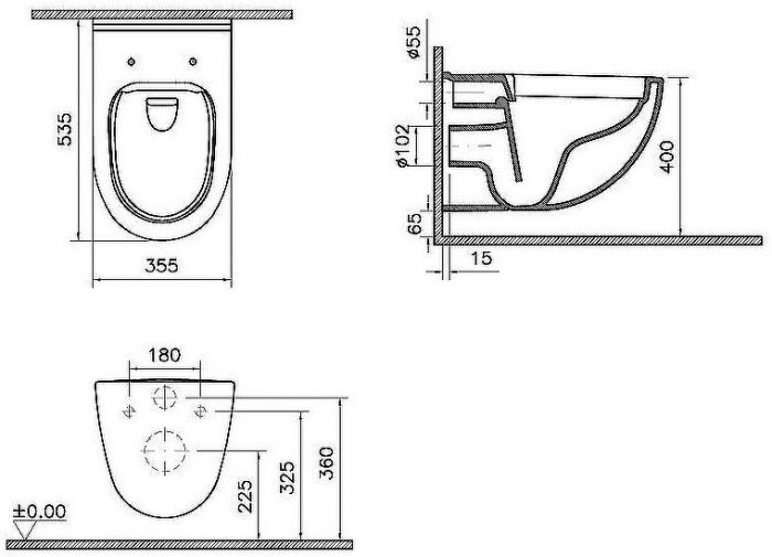 Унитаз Vitra S 40 7759B003-0075 подвесной без сиденья