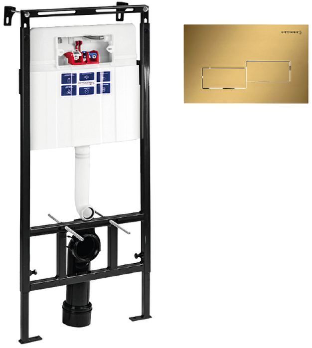 Инсталляция Bettoserb Sava Slim Superior SES40006483 для унитаза с клавишей смыва цвет Золото матовое