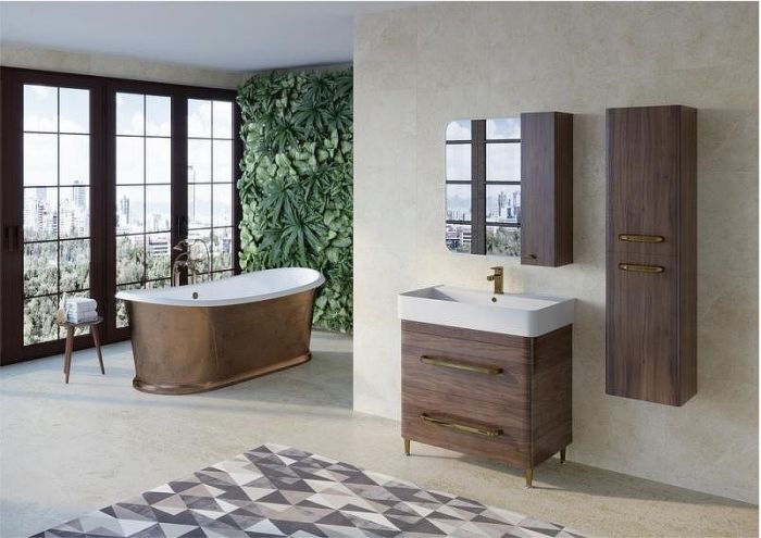 Шкаф пенал Bellezza Олимпия 35 R 354629304181435 подвесной Орех