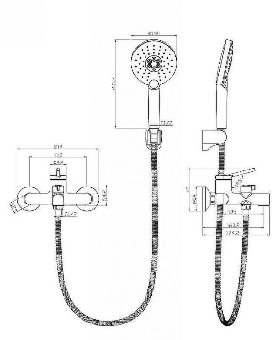 Смеситель для ванны Lemark Minima LM3814C Хром