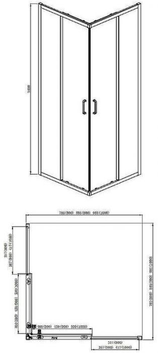 Душевой уголок Aquatek 90х90 AQ ARI KV 09020CH профиль Хром стекло прозрачное