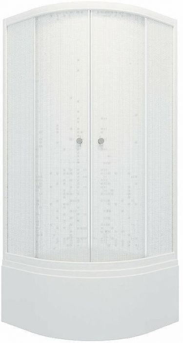 Душевой уголок Triton Стандарт 90х90 Б Щ0000041036 профиль Белый стекло Лен