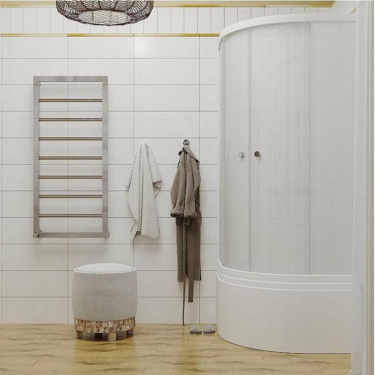 Душевой уголок Triton Стандарт 90х90 Б Щ0000041036 профиль Белый стекло Лен