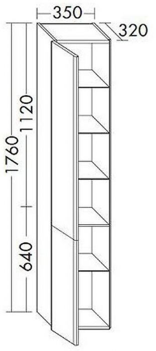 Шкаф пенал Burgbad Iveo 35 R HSIE035RF2833G0161 подвесной Белый глянцевый