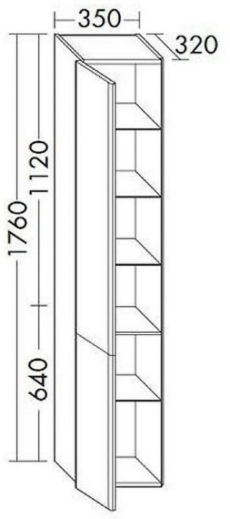Шкаф пенал Burgbad Iveo 35 R HSIE035RF2833G0161 подвесной Белый глянцевый