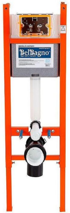 Комплект унитаза с инсталляцией BelBagno Onda BB066CHR/BB870SC/BB004-40 EXPERT/BB014-SR-BIANCO с сиденьем Микролифт и Белой клавишей смыва