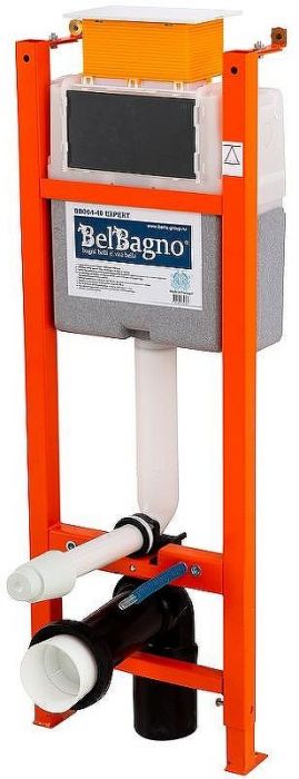 Комплект унитаза с инсталляцией BelBagno Onda BB066CHR/BB870SC/BB004-40 EXPERT/BB014-SR-BIANCO с сиденьем Микролифт и Белой клавишей смыва