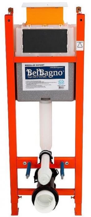 Комплект унитаза с инсталляцией BelBagno Onda BB066CHR/BB870SC/BB004-40 EXPERT/BB014-SR-BIANCO с сиденьем Микролифт и Белой клавишей смыва