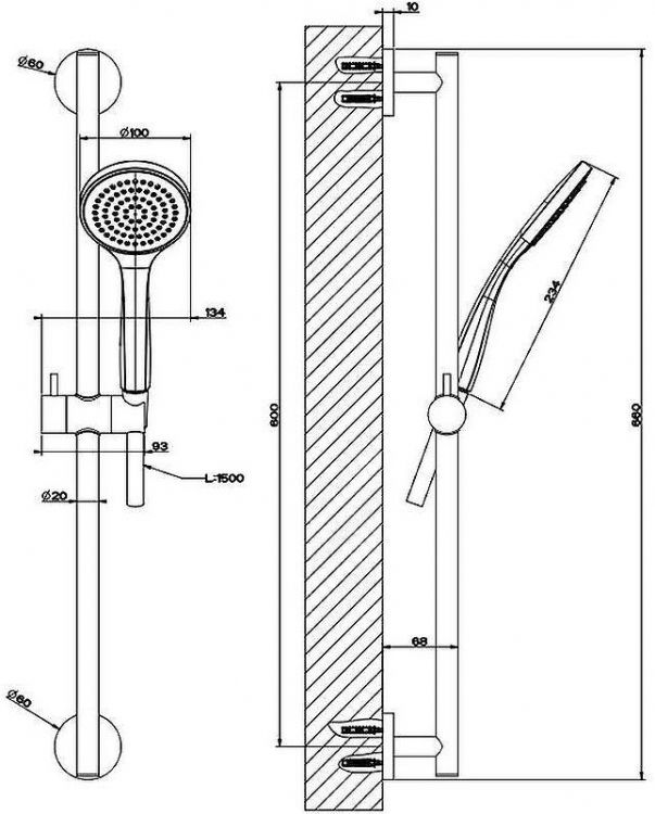 Душевой гарнитур Gessi Emporio Shower 47304#031 Хром