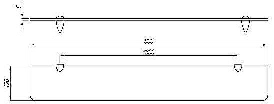 Стеклянная полка Aquaton Ария 80 1A144603AA010 Хром Глянцевая