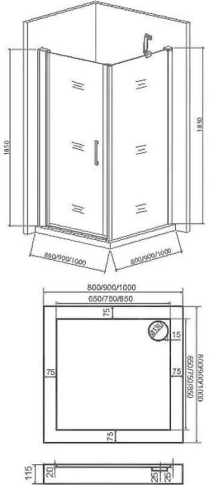 Душевой уголок Good Door Pandora CR-80-C-CH 80х80 профиль Хром стекло прозрачное