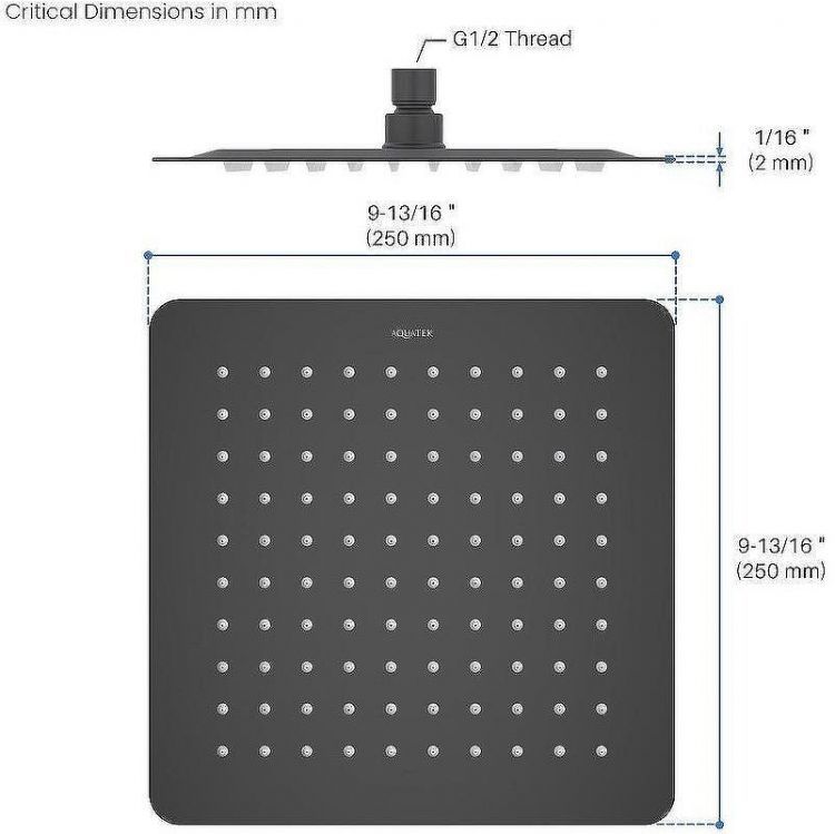 Верхний душ Aquatek AQ2072MB Черный матовый