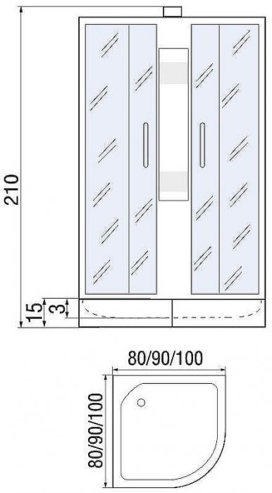 Душевая кабина River Nara Light 90x90 МТ Б/К 10000002911 с поддоном