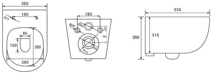 Унитаз Charus Torre Bianca EWC700-130W Infinito Rimless подвесной цвет Белый с сиденьем Микролифт