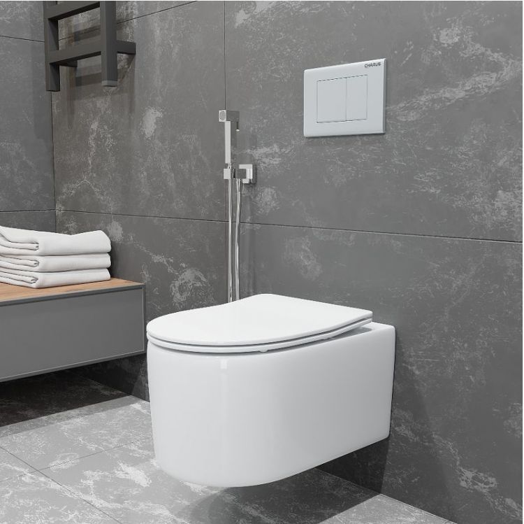 Унитаз Charus Torre Bianca EWC700-130W Infinito Rimless подвесной цвет Белый с сиденьем Микролифт