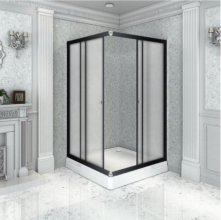 Душевой уголок Radomir Дрим 100x100 1-03-6-0-0-1191 профиль Черный стекло матовое