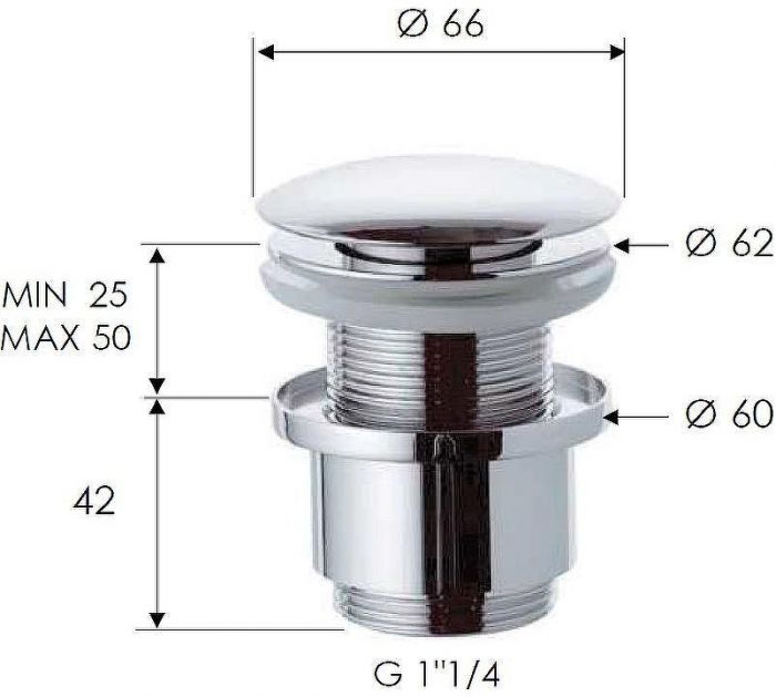Донный клапан Remer 904CC2114 click-clack Хром