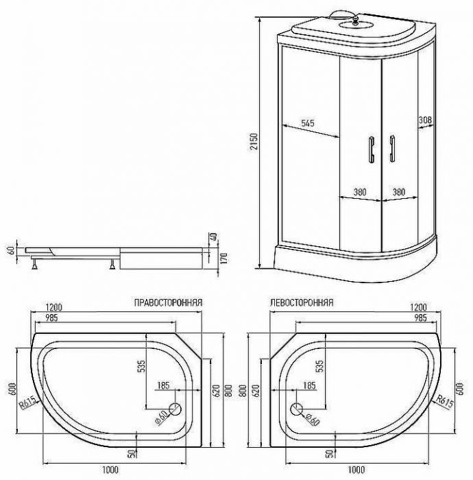 Душевая кабина Erlit Comfort 120х80 ER3512PR-C3-RUS без гидромассажа