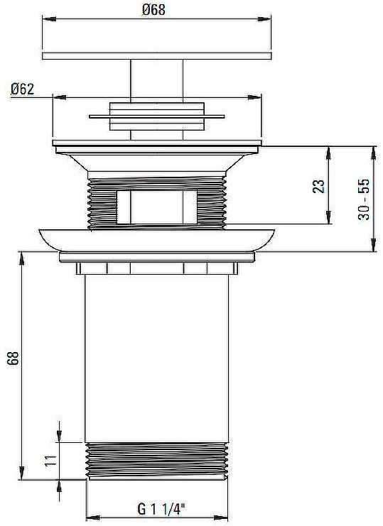 Донный клапан Deante NHC_Z10U click-clack Золото