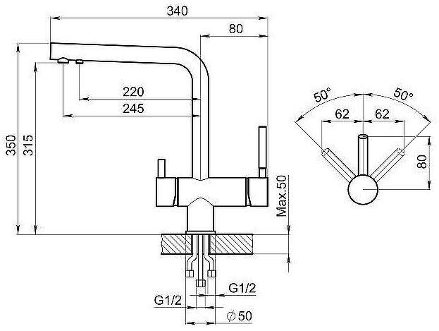 Смеситель для кухни Granula 2305 цвет Пирит