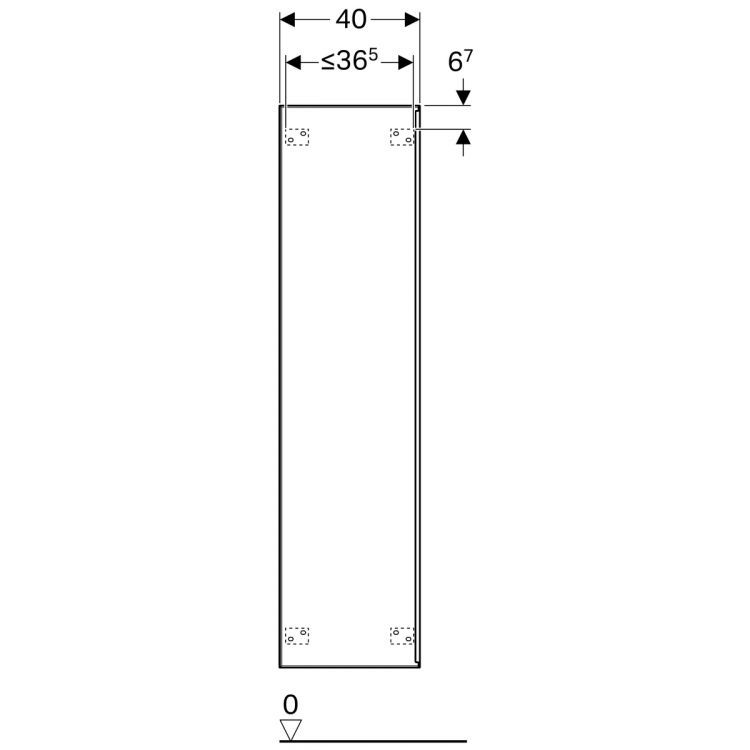 Пенал для ванной Geberit Citterio боковой, 40х160х37.1, светлый дуб, бежевое стекло [500.554.JI.1]