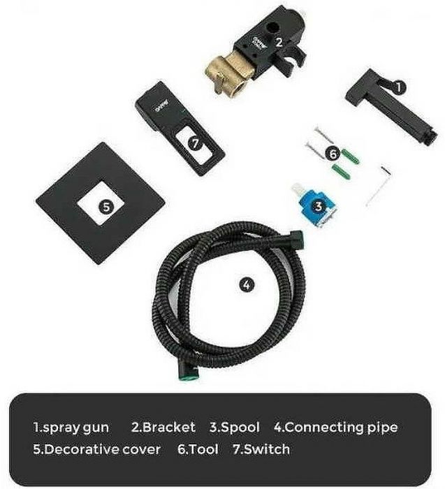 Гигиенический душ со смесителем Gappo G17-6 G7217-6 Черный матовый