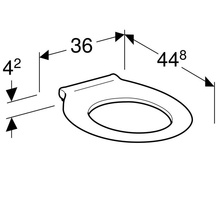 Сиденье для унитаза Geberit Renova Comfort без крышки, антибактериальное, петли стальные, крепление снизу, цвет белый [572860000]