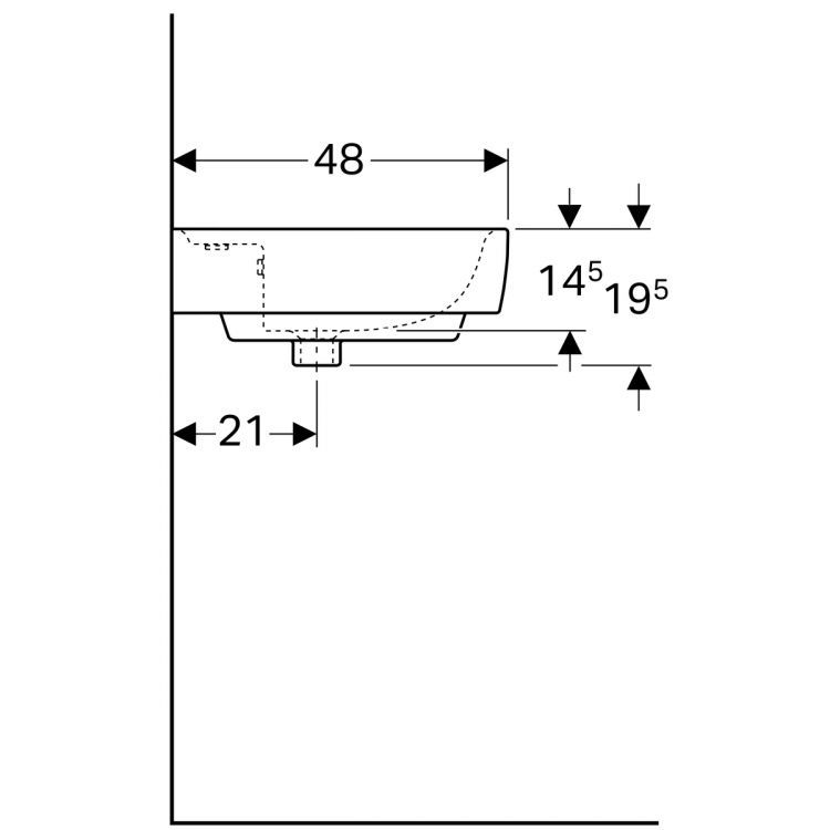 Раковина Geberit Renova Nr.1 Plan, 122185000 Раковина Geberit Renova Nr.1 Plan, 122185000