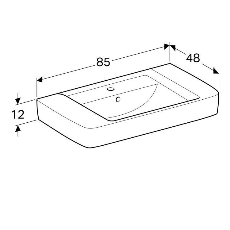 Раковина Geberit Renova Nr.1 Plan, 122185000 Раковина Geberit Renova Nr.1 Plan, 122185000