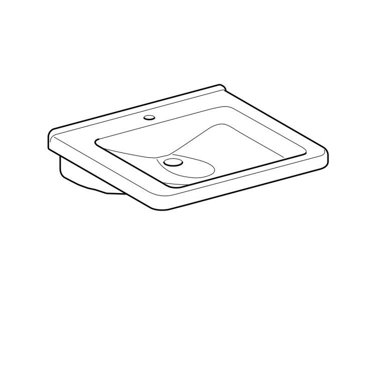 Раковина Geberit Renova Comfort 60х52.5 см, с отверстием под смеситель, без перелива [128662000]