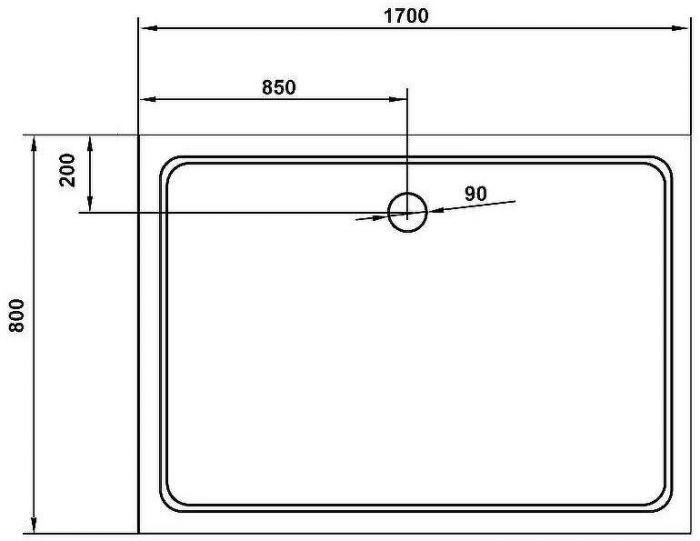 Душевой поддон из стеклокомпозита Cezares Tray SMC 170x80 TRAY-M-AH-170/80-35-W Белый