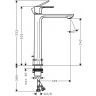 Hansgrohe Rebris S Смеситель для раковины, высокий, 1 отв., с донным клапаном, цвет: хром