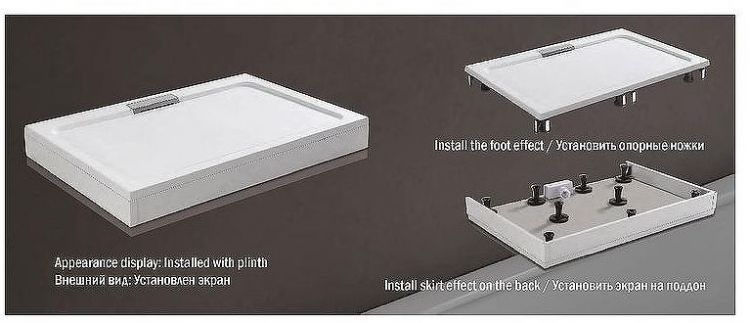 Душевой поддон из искусственного камня WeltWasser WW TRS 10090 STONE-BL 100x90 10000005450 Черный